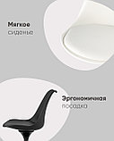 Стул Stool Group Tulip черный, ножка металлическая, сиденье и спинка из пластика, сидушка мягкая из экокожи, фото 3