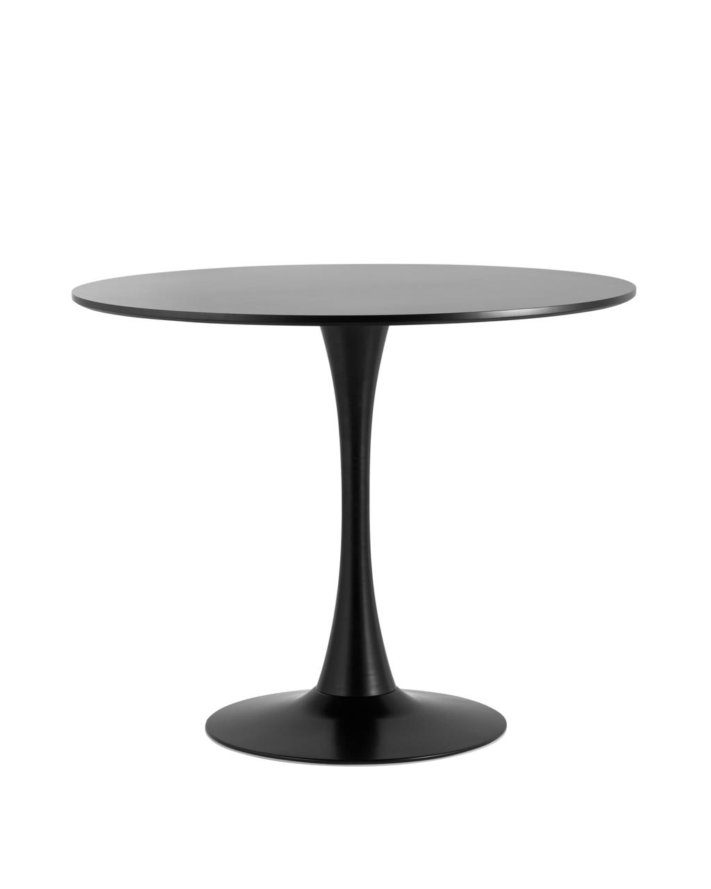 Стол Stool Group обеденный Tulip D90 черный столешница МДФ ножка металл