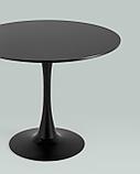 Стол Stool Group обеденный Tulip D90 черный столешница МДФ ножка металл, фото 6