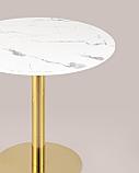 Стол Stool Group обеденный Толедо D80 мрамор столешница МДФ керамика ножка металлическая золото, фото 5