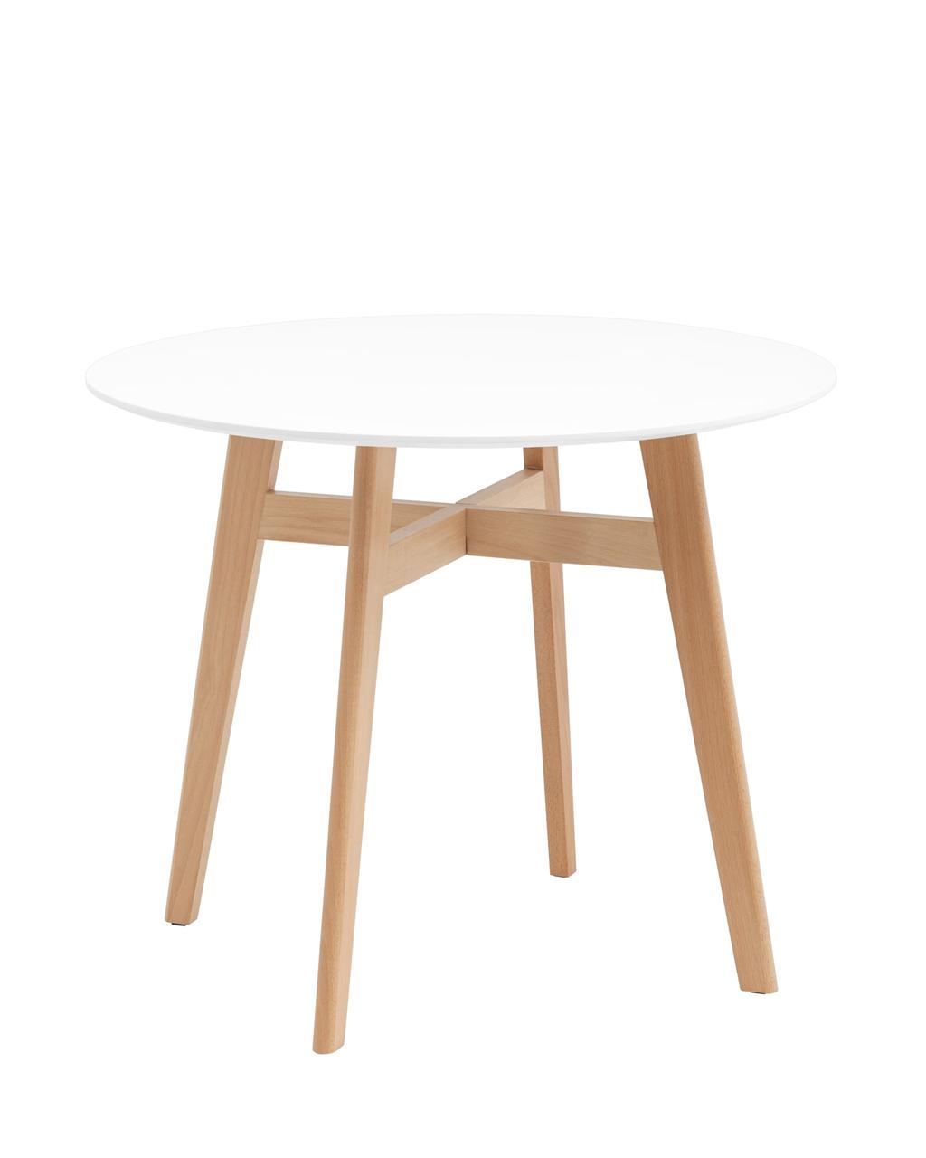 Стол обеденный Stool Group Target Circle 90*90 белый ножки из массива дерева