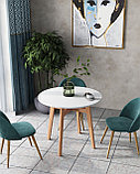 Стол обеденный Stool Group Target Circle 90*90 белый ножки из массива дерева, фото 3