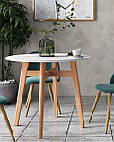 Стол обеденный Stool Group Target Circle 90*90 белый ножки из массива дерева, фото 4