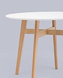 Стол обеденный Stool Group Target Circle 90*90 белый ножки из массива дерева, фото 6