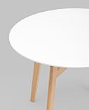 Стол обеденный Stool Group Target Circle 90*90 белый ножки из массива дерева, фото 8