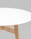 Стол обеденный Stool Group Target Circle 90*90 белый ножки из массива дерева, фото 9