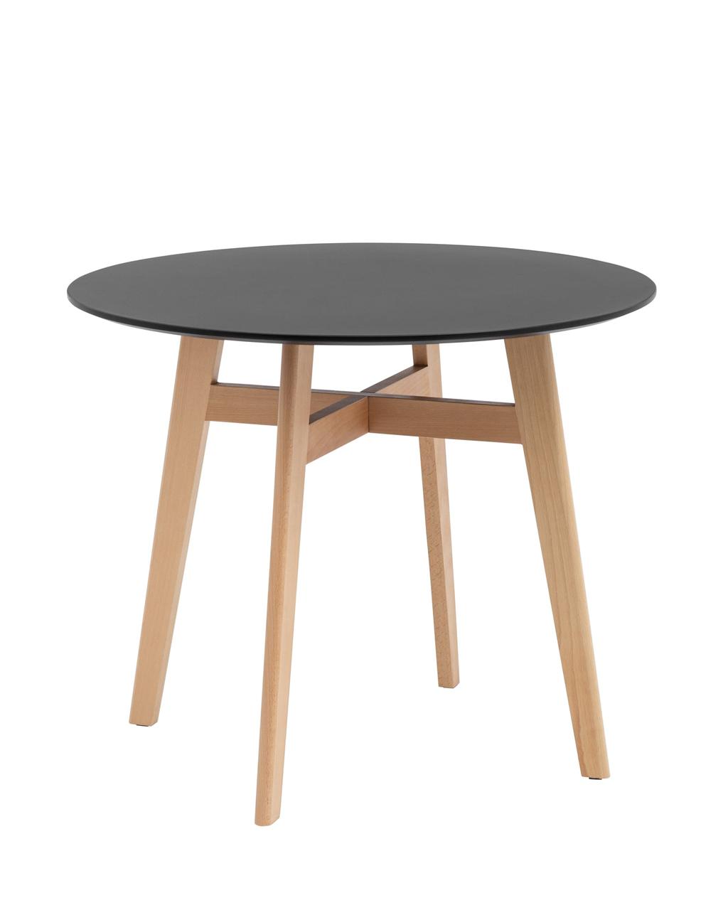 Стол обеденный Stool Group Target Circle 90*90 черный ножки из массива дерева