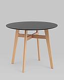 Стол обеденный Stool Group Target Circle 90*90 черный ножки из массива дерева, фото 2