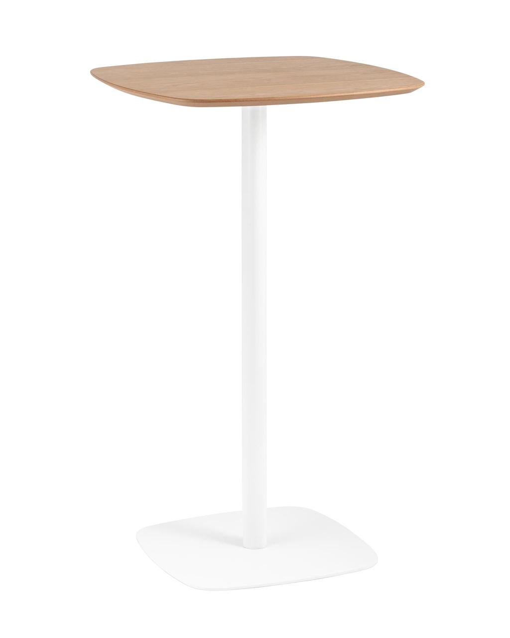 Стол барный Stool Group Form 60*60 светлое дерево/белый устойчивое основание из металла