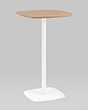 Стол барный Stool Group Form 60*60 светлое дерево/белый устойчивое основание из металла, фото 2