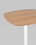 Стол барный Stool Group Form 60*60 светлое дерево/белый устойчивое основание из металла, фото 3