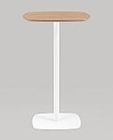 Стол барный Stool Group Form 60*60 светлое дерево/белый устойчивое основание из металла, фото 4