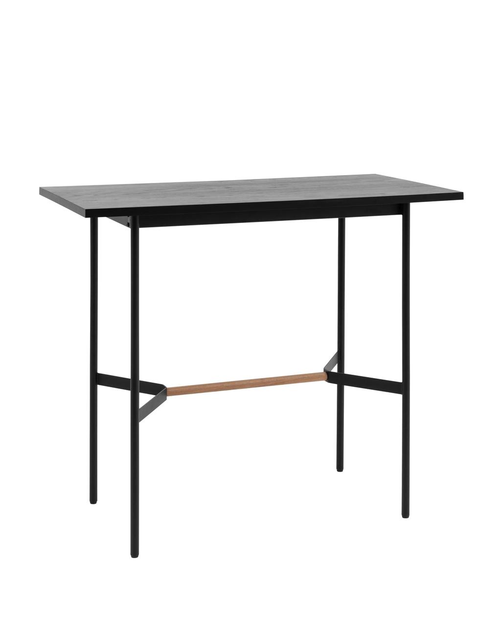 Стол барный Stool Group Knobb 120*60 черный каркас из металла и массива дерева