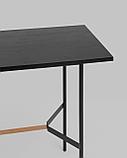 Стол барный Stool Group Knobb 120*60 черный каркас из металла и массива дерева, фото 6