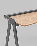 Стол письменный Stool Group Pyramid 118*53 светлое дерево/серый каркас из массива дерева, фото 8