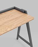 Стол письменный Stool Group Pyramid 118*53 светлое дерево/серый каркас из массива дерева, фото 9