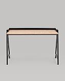 Стол письменный Stool Group Pyramid 118*53 светлое дерево/черный каркас из массива дерева, фото 6