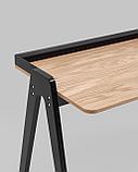 Стол письменный Stool Group Pyramid 118*53 светлое дерево/черный каркас из массива дерева, фото 8