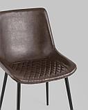 Стул Stool Group для кухни Деймон экокожа коричневый ножки металл черные, фото 8