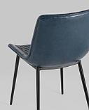 Стул Stool Group для кухни Деймон экокожа тёмно-синий ножки металл черные, фото 7