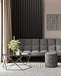 Журнальный стол Stool Group Круз 93*80 стекло smoke каркас нержавеющая сталь темный хром, фото 4