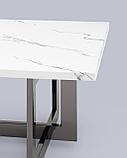 Журнальный стол Stool Group столик Нэйтан 122*61 белый мрамор каркас нержавеющая сталь темный хром, фото 6