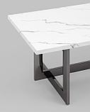 Журнальный стол Stool Group столик Нэйтан 122*61 белый мрамор каркас нержавеющая сталь темный хром, фото 7