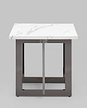 Журнальный стол Stool Group столик Нэйтан 122*61 белый мрамор каркас нержавеющая сталь темный хром, фото 5