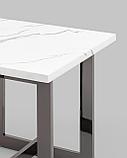 Журнальный стол Stool Group столик Нэйтан 122*61 белый мрамор каркас нержавеющая сталь темный хром, фото 7