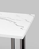 Журнальный стол Stool Group столик Нэйтан 122*61 белый мрамор каркас нержавеющая сталь темный хром, фото 8