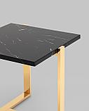 Журнальный стол Stool Group столик Тоби 61*61 черный мрамор каркас нержавеющая сталь золото, фото 7