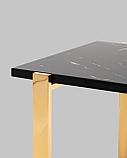 Журнальный стол Stool Group столик Тоби 61*61 черный мрамор каркас нержавеющая сталь золото, фото 8