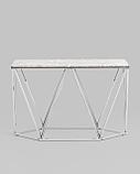 Консоль Stool Group Авалон 122*41 серый мрамор каркас нержавеющая сталь серебро, фото 5