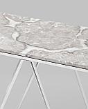 Консоль Stool Group Авалон 122*41 серый мрамор каркас нержавеющая сталь серебро, фото 7