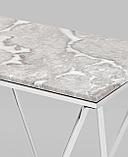 Консоль Stool Group Авалон 122*41 серый мрамор каркас нержавеющая сталь серебро, фото 8