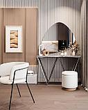 Консоль Stool Group Авалон 122*41 серый мрамор каркас нержавеющая сталь темный хром, фото 4