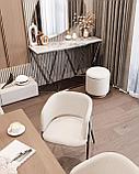 Консоль Stool Group Авалон 122*41 серый мрамор каркас нержавеющая сталь темный хром, фото 5