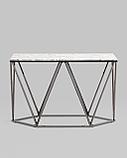 Консоль Stool Group Авалон 122*41 серый мрамор каркас нержавеющая сталь темный хром, фото 6