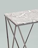 Консоль Stool Group Авалон 122*41 серый мрамор каркас нержавеющая сталь темный хром, фото 7