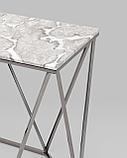 Консоль Stool Group Авалон 122*41 серый мрамор каркас нержавеющая сталь темный хром, фото 9