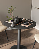 Стол обеденный Stool Group Толедо D80 черный столешница МДФ ножка металлическая черная, фото 3