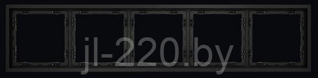 Рамка пластиковая VOLTUM S70 на 5 постов, черная, матовая