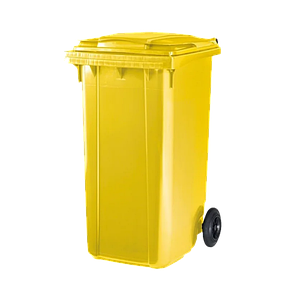 Мусорный контейнер бак ESE 240 литров желтый, фото 2