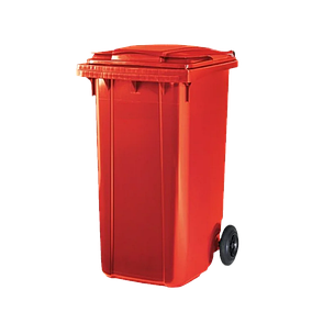 Мусорный бак ESE 120 литров красный, фото 2