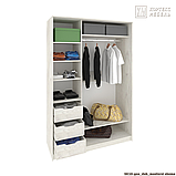 Шкаф-купе СЕНАТОР ШК10 (1,45м ) (гл.650мм.) геометрия, ДСП+Зеркало+ДСП, Белый Кортекс-Мебель, фото 3