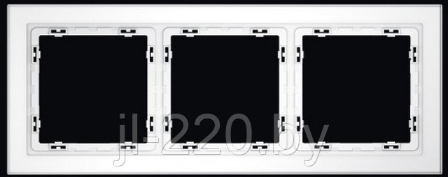 Рамка стеклянная VOLTUM S70 на 3 поста, белая, матовая, стекло