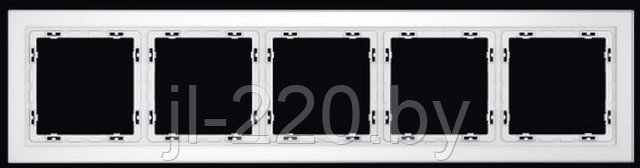 Рамка стеклянная VOLTUM S70 на 5 постов, белая, матовая, стекло