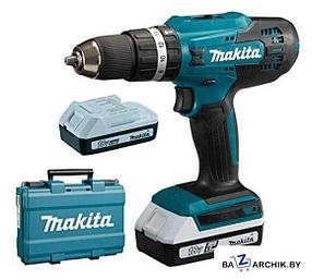 Ударная дрель-шуруповерт Makita HP488DWAE (с 2-мя АКБ, кейс)