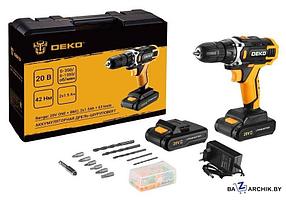 Дрель-шуруповерт Deko Banger 20V ONE + Set 63 083-1043 (с 2-мя АКБ, кейс)