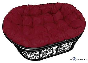 Садовый диван LetoLux Мамасан (черный/бордовый)